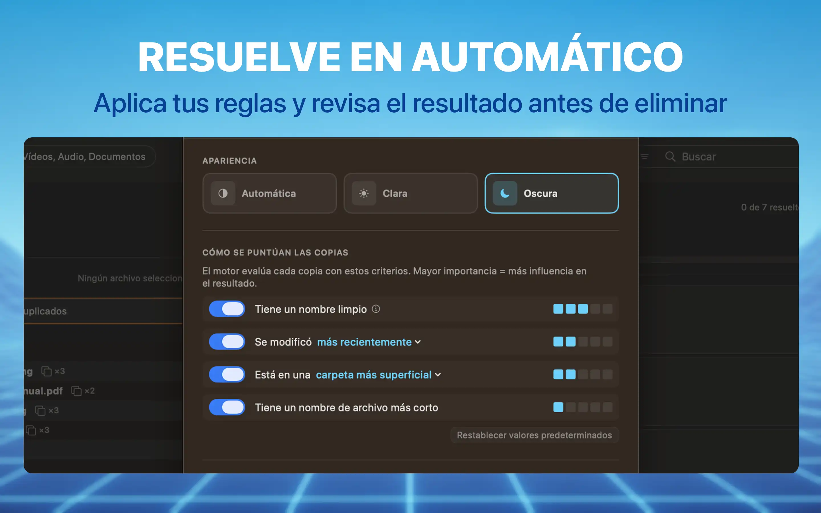 Resuelve duplicados de forma automática